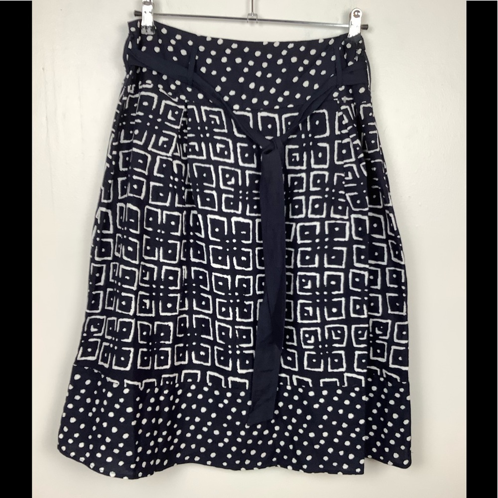 Sherry Taylor Navy Multi-Patterned A-line Skirt Women Size Large‎ Lined Y2K